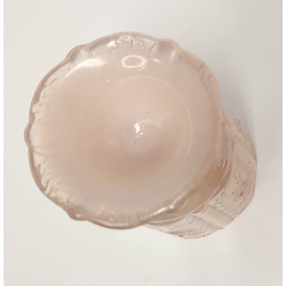 Vintage Fenton Pink Opalescent Glass Bell & Goblet Set Iridescent Rose Colonial - Picture 11 of 12